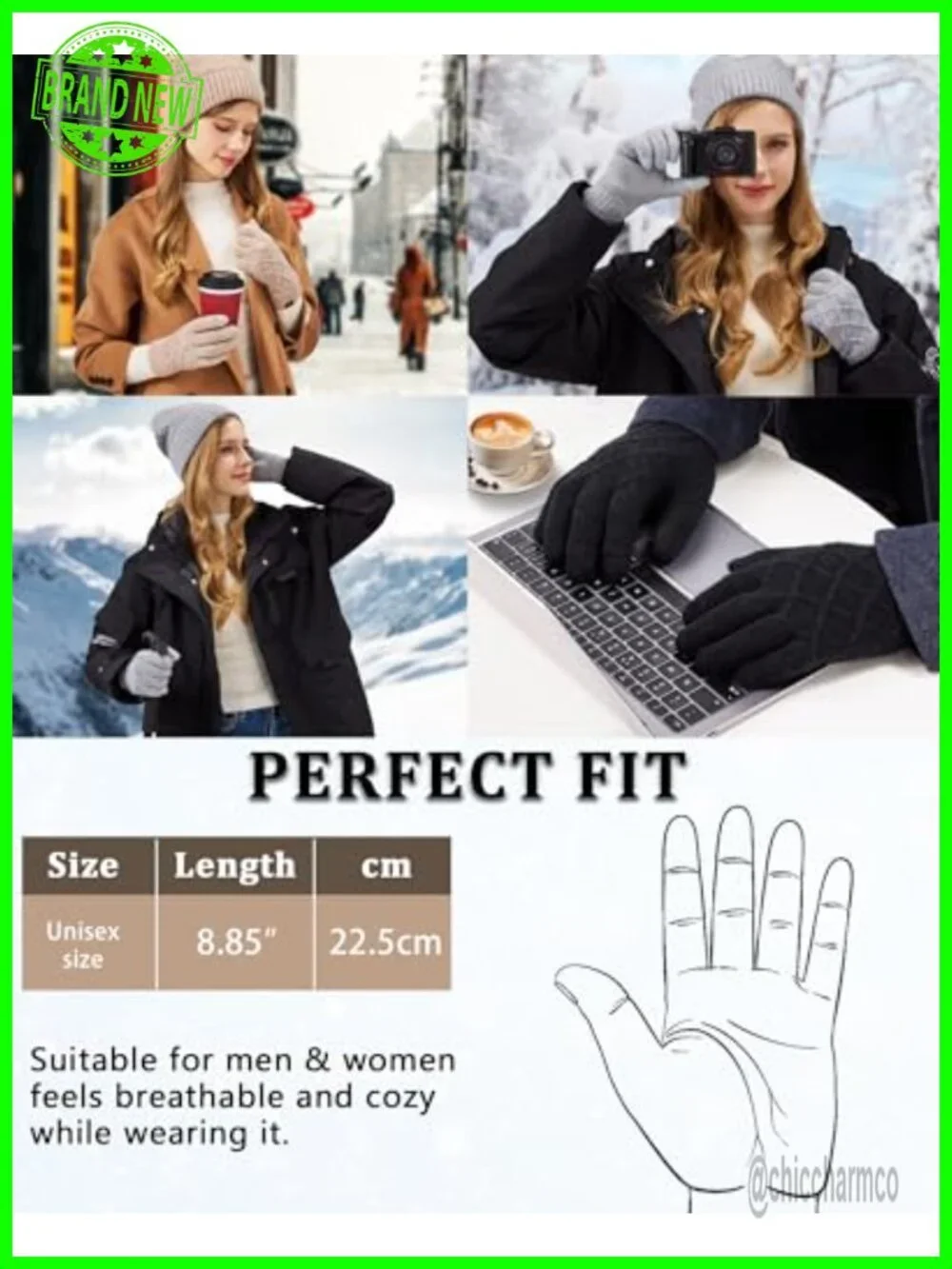 3 Pairs Touchscreen Winter Gloves with Soft Fleece Lining
